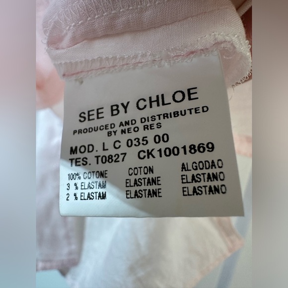 See By Chloé a sub line of designer Chloé made in Italy lightweight pink ss - Picture 9 of 16